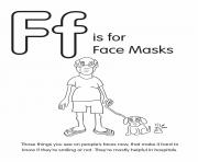 Printable F is for Face Masks coloring pages