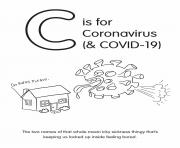 Printable C is for Coronavirus coloring pages