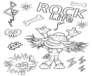 Printable Hard Rock Trolls 2 coloring pages