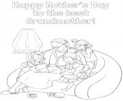 Printable mothers day best grandmother grandchildren reading coloring pages