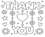 Printable mothers day thank you flowers stars hearts coloring pages