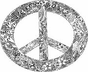 Printable Peace Sign Mandala coloring pages