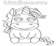 Printable Cartoon Unicorn for kids coloring pages