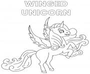 Printable winged unicorn alicorn coloring pages