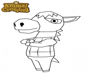 Printable donkey animal crossing coloring pages