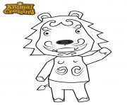 Printable animal crossing lion coloring pages