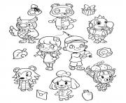 Printable animal crossing new horizons coloring pages