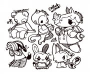 Printable little cute animal crossing coloring pages