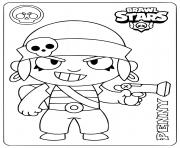 Printable pirate brawl stars penny coloring pages