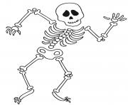 Printable halloween dancing skeleton bones coloring pages