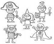 Printable halloween costumes coloring pages