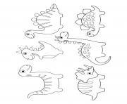 Printable dinosaur 6 cute dinos for preschoolers coloring pages