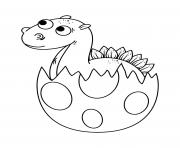 Printable dinosaur baby dinosaur hatching from egg coloring pages