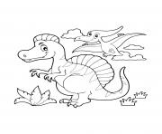 Printable dinosaur cartoon dinosaur scene coloring pages