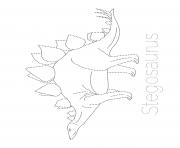Printable dinosaur stegosaurus tracing picture coloring pages