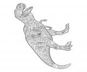 Printable dinosaur tyrannosaurus doodle for adults coloring pages