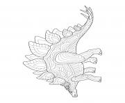 Printable dinosaur stegosaurus doodle for adults coloring pages