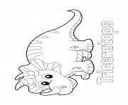Printable dinosaur easy triceratops for preschoolers coloring pages