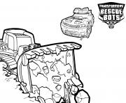 Printable Transformers Rescue Bots Boulder and Chase Working coloring pages