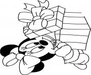 Printable Baby Minnie present coloring pages