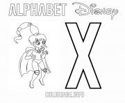 Printable X for Xandra from Legend of the Three Caballeros coloring pages