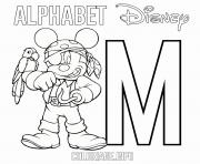 Printable M for Mickey Mouse Pirate Disney coloring pages