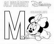 Printable M for Minnie Mouse Disney coloring pages
