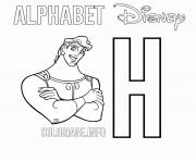 Printable H for Hercules coloring pages