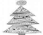 Printable Pretty decorative Christmas tree coloring pages