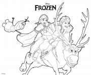Printable Anna Olaf Kristoff Frozen coloring pages