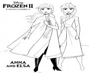 Printable Frozen 2 Anna and Elsa coloring pages