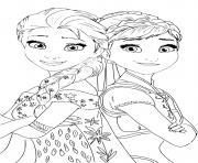 Printable Elsa Anna Princess from Frozen 2 coloring pages