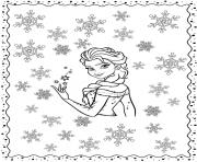 Printable frozen 2 with snowflakes for winter coloring pages