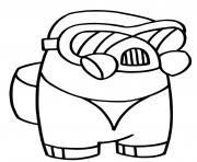 Printable among us with a gas mask coloring pages