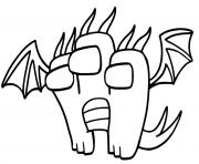 Printable the dragon has three heads among us coloring pages
