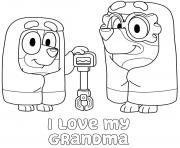 Printable Bluey i love my grandma coloring pages