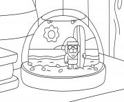 Printable bluey snowglobe coloring pages