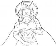 Printable wanda scarlet witch native of sokovia coloring pages