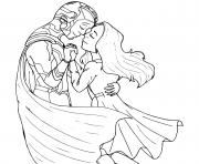 Printable cute wanda and vision love moment coloring pages