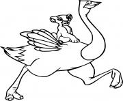 Printable Simba Riding an Ostrich coloring pages