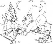 Printable Simba at Halloween coloring pages