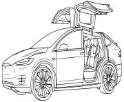 Printable tesla model X coloring pages