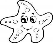 Printable kindergarten starfish coloring pages