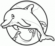Printable dolphin easy kindergarten coloring pages