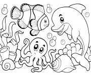 Printable underwater life ocean coloring pages