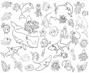 Printable all animals of the sea and marine coloring pages