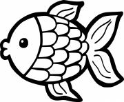 Printable Simple Cute Goldfish coloring pages
