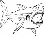 Printable Realistic Megalodon shark coloring pages