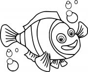 Printable Clownfish and Bubbles coloring pages