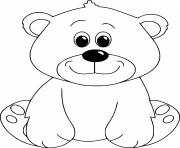 Printable Cute Bear Sits on the Ground coloring pages